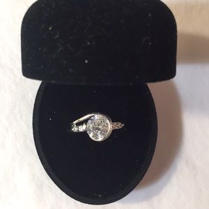 CZ solitaire. Ring